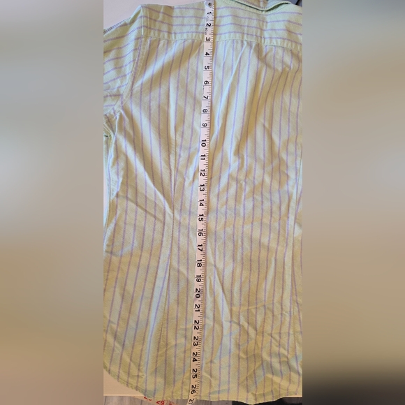 Ralph Lauren Women's Light Green Striped Slim Fit Polo Button Down ~ Size 12 - Picture 10 of 11